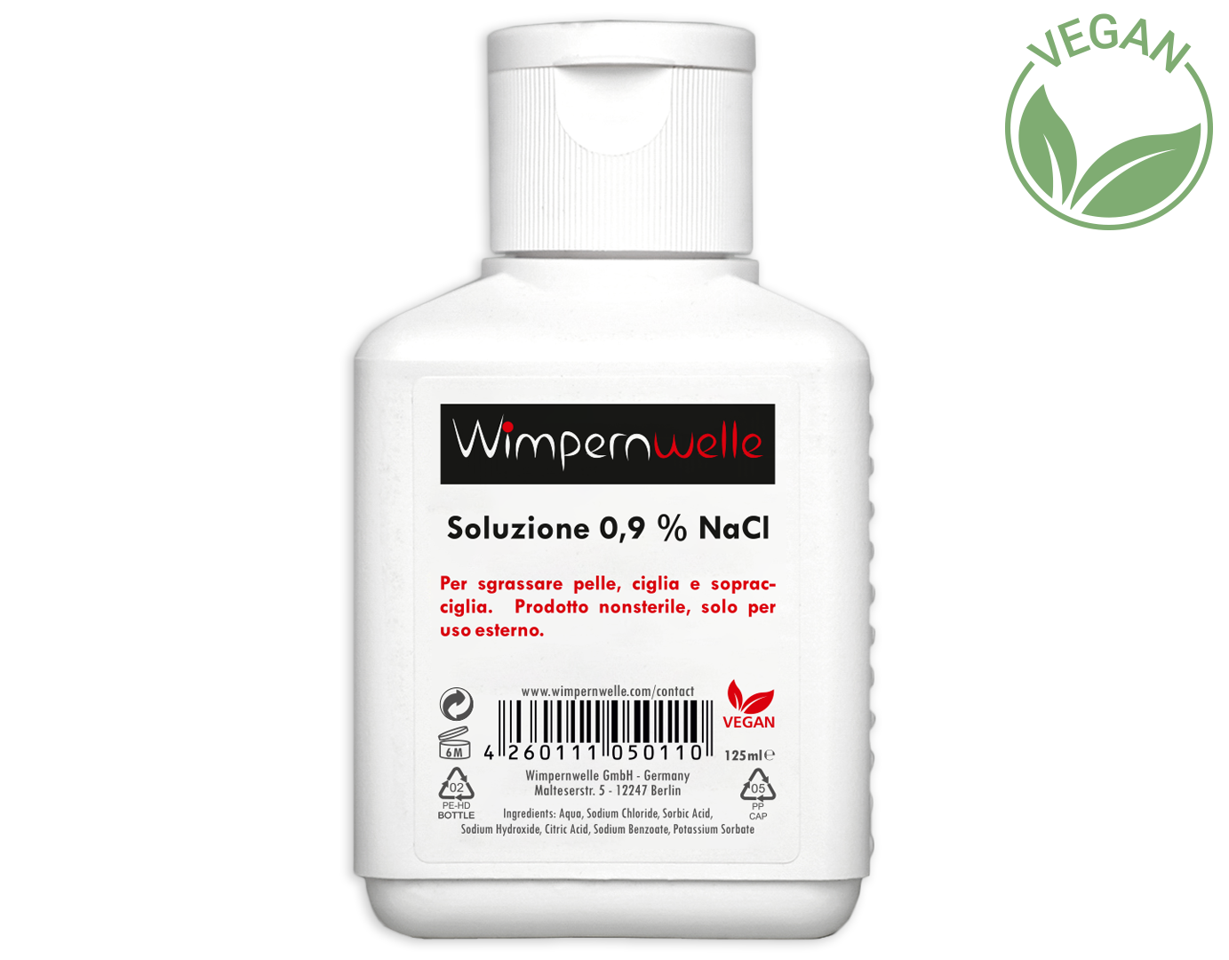 SOLUCION PARA ELIMINAR RESTOS DE GRASA DE LA PIEL permanente de pestaña125 ML Wimpernwelle