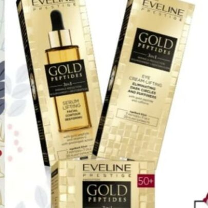 Pack Eveline Gold Peptides – Crema Facial, Sérum y Contorno de Ojos Lifting Reafirmantes