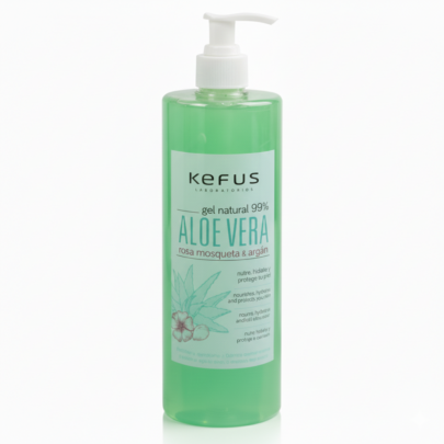 Gel de Aloe Vera Verde con Rosa Mosqueta y Argán Kefus 500 ml