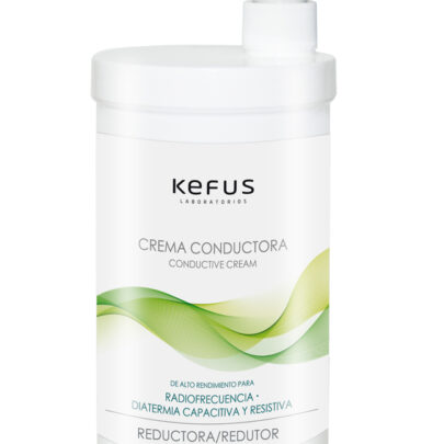 Crema conductora reductora Kefus de alto rendimiento para terapias de radiofrecuencia y diatermia capacitiva-resistiva. Formuladas para combatir: