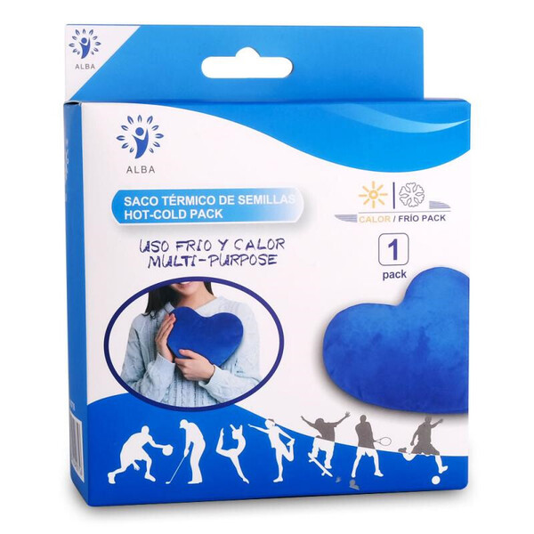 SACO TERMICO SEMILLAS - FRIO Y CALOR - CORAZON COLOR AZUL - Imagen 1