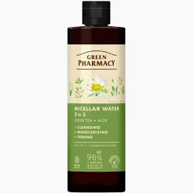 Agua micelar con té verde y aloe vera para pieles mixtas y grasas 3 en 1 500 ml