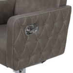 Sillón de peluquería Versa Plus marrón grisáceo - Imagen 2